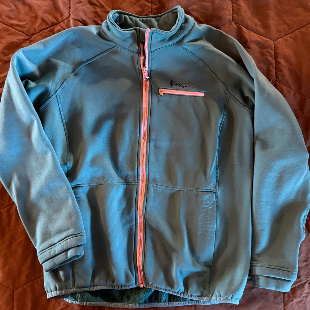 Cotopaxi Teal Jacket with Pink Zipper